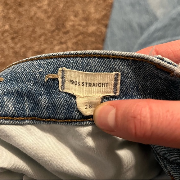 Madewell The '90s Straight Jean in Rondell Wash, Raw Hem, High Rise, Size 28 - Picture 5 of 10